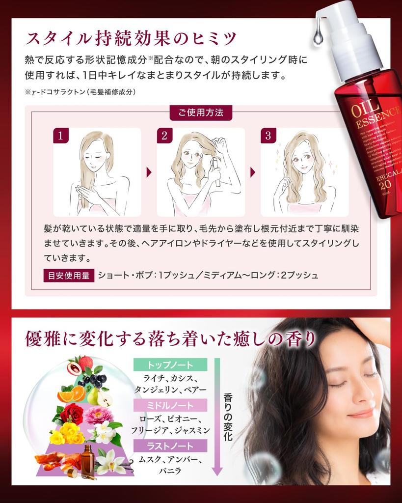 ERUCALA ERUCALA 20 OIL ESSENCE Hair Oil 60ml (non-rinse Treatment)