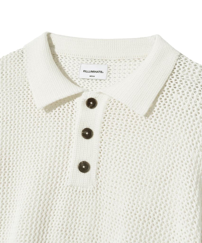 FILLUMINATE Punched Collar Half Knit - Ivory