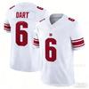 3rd Gen Embroidered Football Jersey Giants 6 White Dart Mens Sports Shirt
