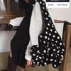Japanese Sweet Cute Bow Tote Bag Women Plush Polka Dot Large Capacity Shoulder Bags Ladies Harajuku Versatile Daily Underarm Bag