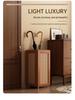 Rattan Umbrella Stand with Drainage for Entryway or Commercial Use