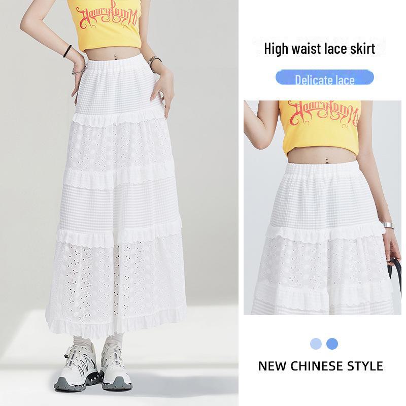 Женское белое летнее платье на подтяжках во французском стиле, новый стиль 2025 года, средней длины, универсальное, простое и элегантное.