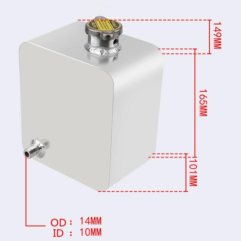 Aluminum Coolant Expansion Overflow Recovery Reservoir 2.5L Water Tank W/ Cap Universal car accessories