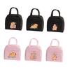Cartoon Cute Capybara Print Insulated Lunch Bags  Portable Thermal Lunch Tote Bags Picnic Food Preservation Lunch Box Bag