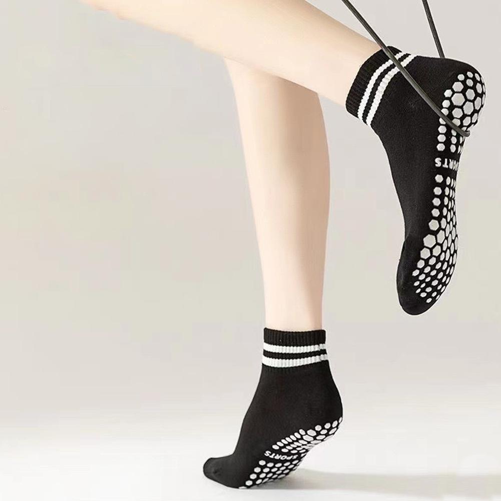 1 пара носков Grip для женщин, нескользящие носки для пилатеса и йоги, мужские носки для балета, спортивные полоски, спортивные носки Worko S6T6