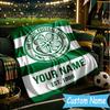 Custom Name Celtic Football Club Crest Flannel Blanket, Use for Birthday/Holiday Gift, Soft Blanket for Sofa/Bed/Camping/Office, Home Decor