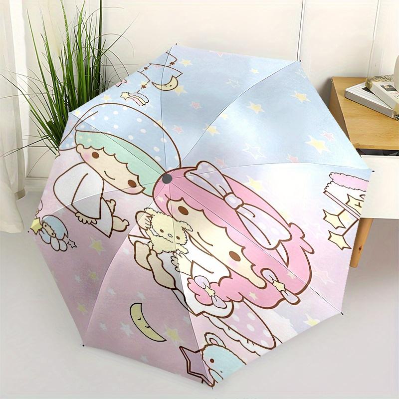 Little Twin Stars,Sanrio Characters Automatic opening and closing folding umbrella with 8 rib frame and compact travel design,perfect for