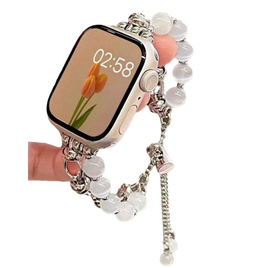 Трехцветный ремешок-браслет из камня «Кошачий глаз» для Apple Watch Series 9, 8, 7, 6, 5, 4, 3, 2, 1 и SE