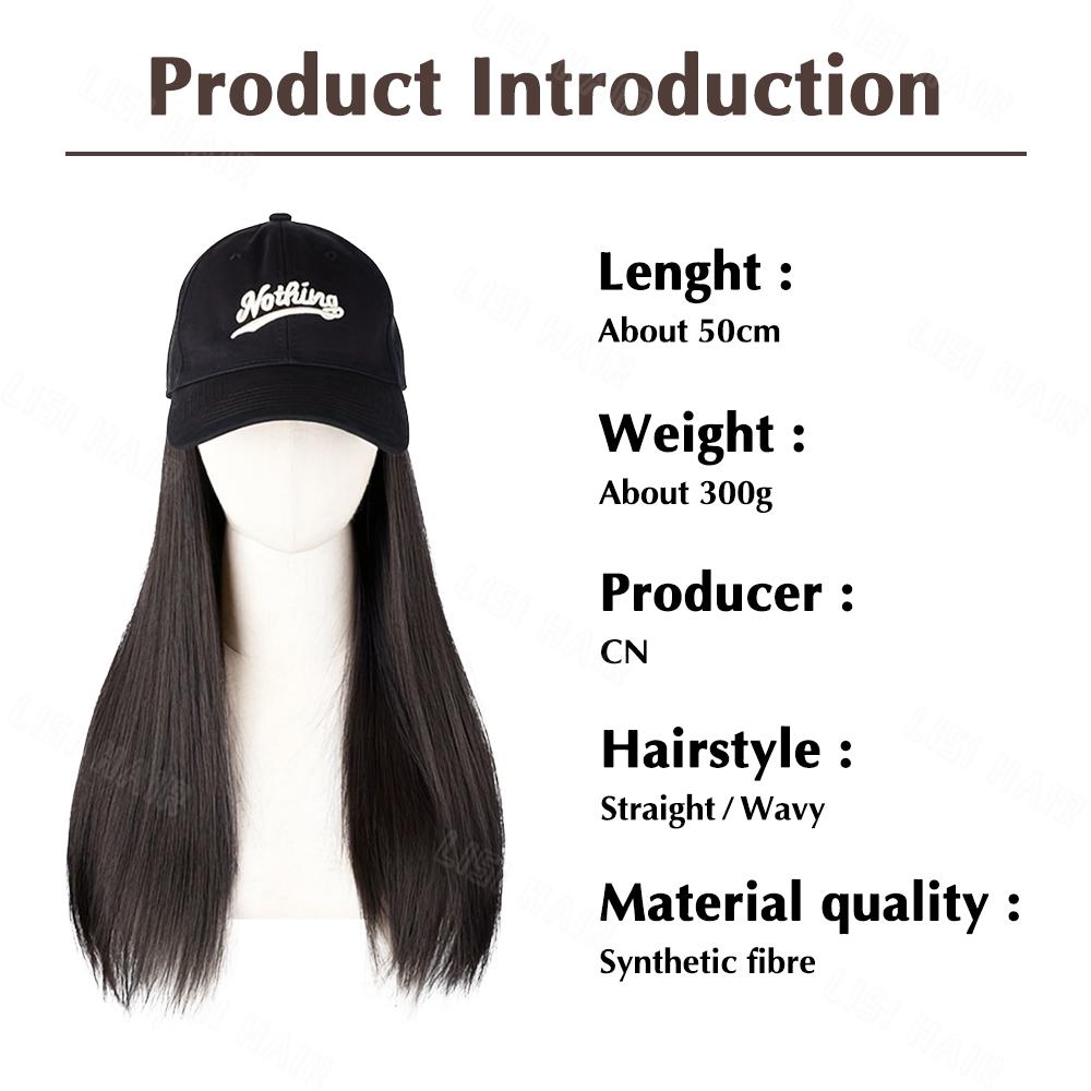 MERISIHAIR Синтетический парик шляпы Длинный прямой парик для женщин Парик Дружественный термостойкий для ежедневного использования