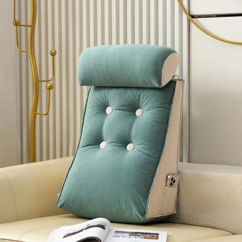Comfort Triangular Reading Pillow Lumbar Support Cushion with Headrest Big Wedge Adult Backrest Lounge Sofa Cushion Bed Pillow