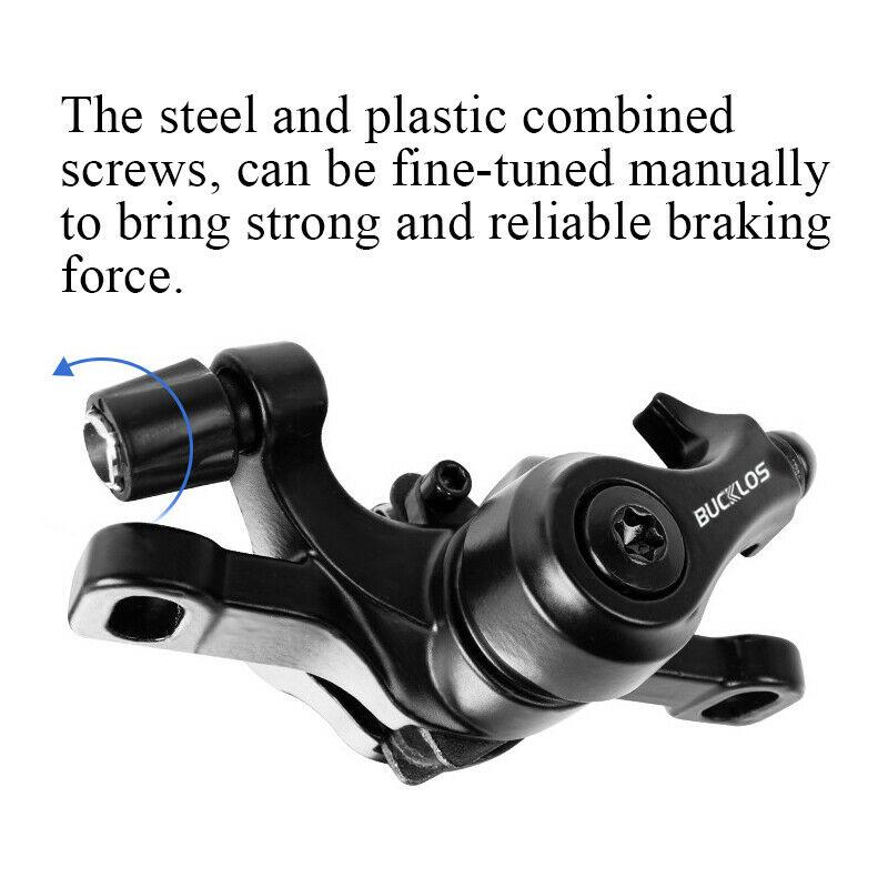 BUCKLOS Bicycle Disc Brake Caliper 160mm Front/Rear Line Pulling Disc Brake Aluminum Alloy Mechanical Brakes Calipers MTB Part