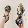 Liyke  Summer Summer Platform High Heels Pumps Sandal Women Sexy Snake Print Peep Toe Buckle Strap Ladies Banquet Dress Shoe