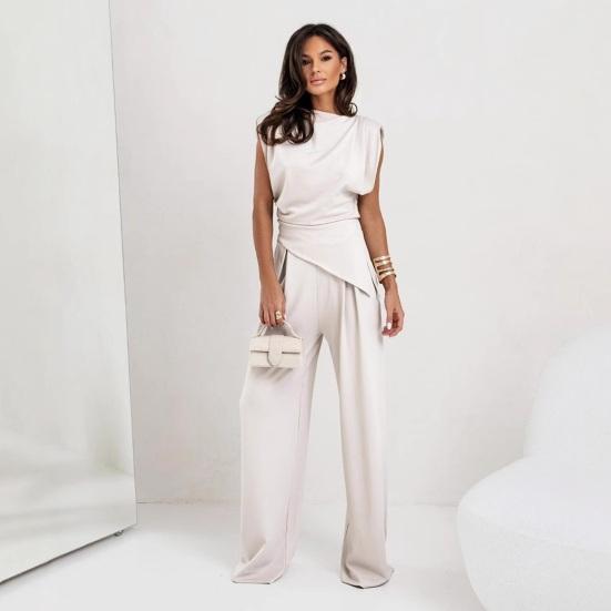 Женская мода комплект из двух частей с открытыми плечами и широкими брюками