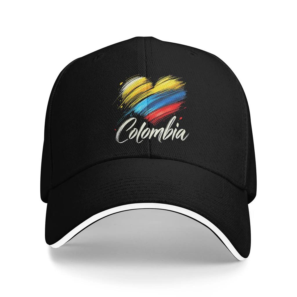 Vintage Colombia Flag Golf Cap Unisex Headwear Outdoor Travel Adjustable Fit Sun Caps