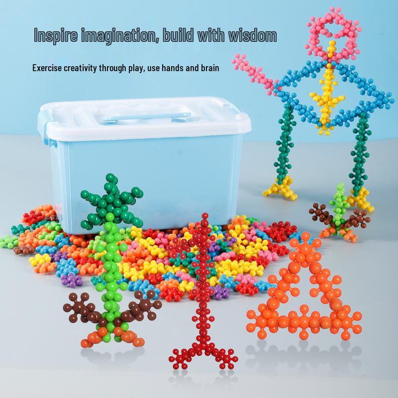 Блоки-конструктор «Вращающаяся снежинка с цветком сливы»: 3D Развивающие игрушки-пазлы для детского сада