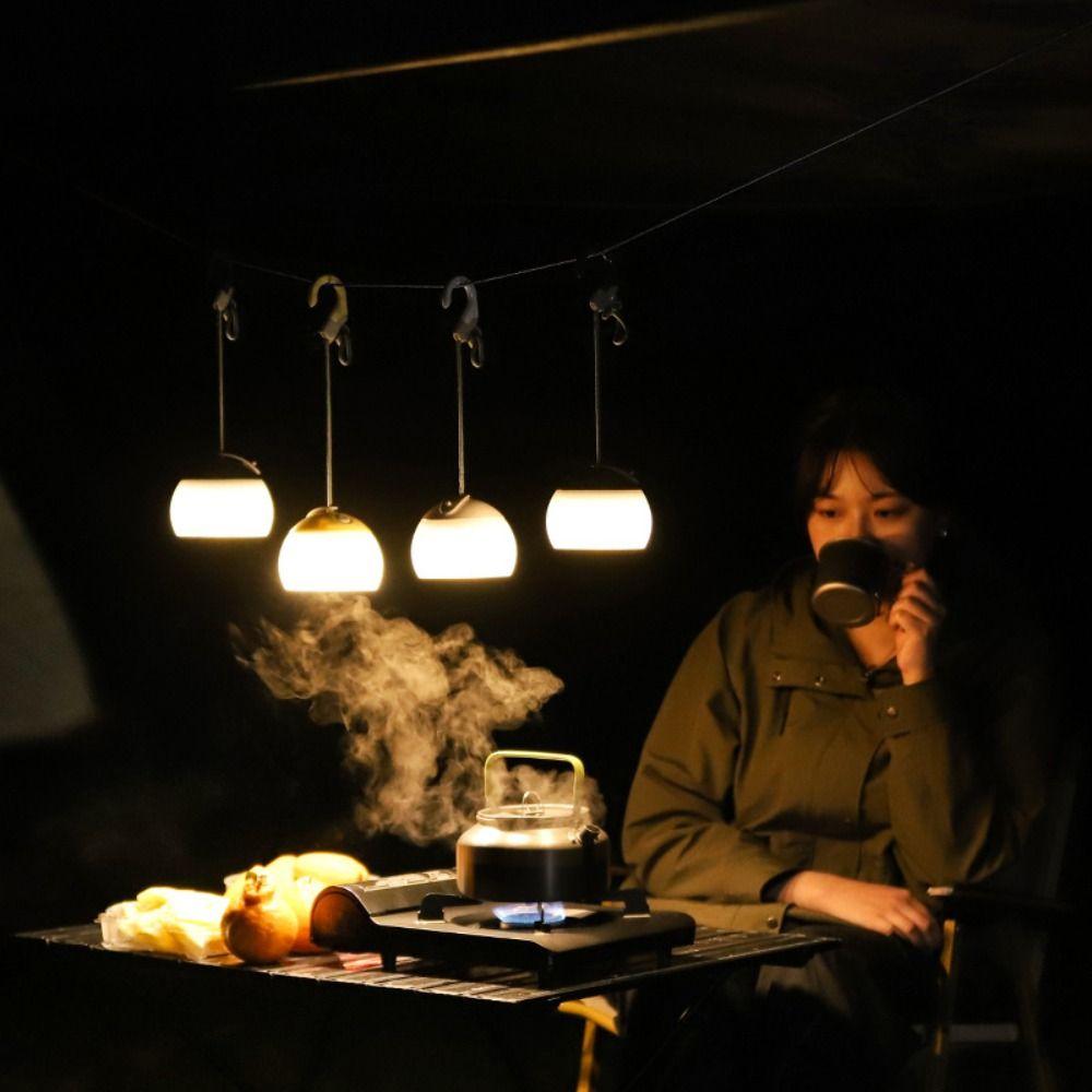 Night Light Camping Lanterns with Hook LED Atmosphere Light Camping Tent Hanging Light  Outdoors