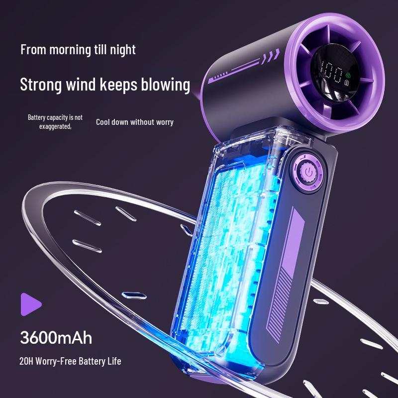 Новый компактный ручной вентилятор Turbo с цифровым дисплеем и USB-зарядкой