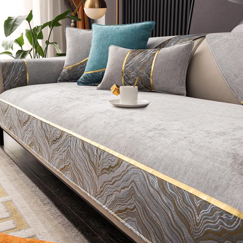 Легкая подушка для дивана, роскошная современная подушка, чехол для дивана, чехол из синели, ткань для дивана, полотенце, универсальная нескользящая подушка на четыре сезона