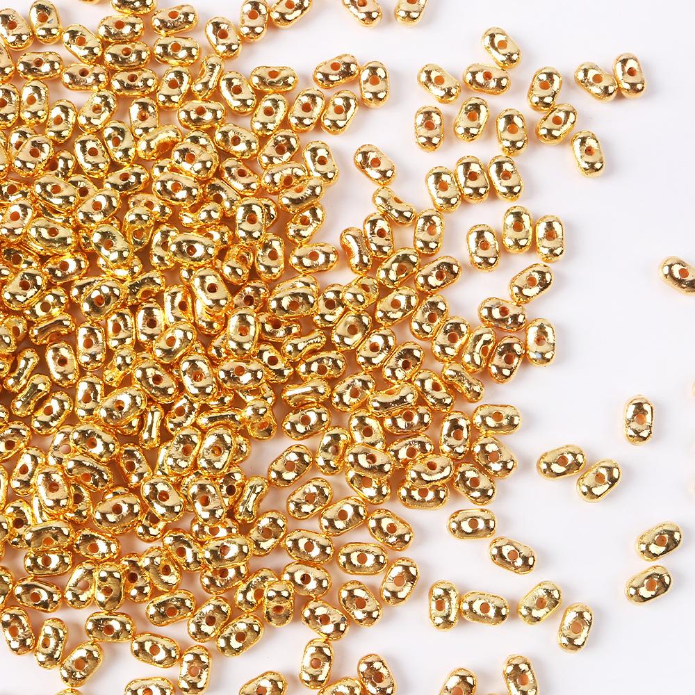 Акриловые золотые серебряные арахисовые бусины ожерелье из бисера работа в процессе браслет ручная работа украшения своими руками аксессуары аксессуары материалы