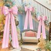 6 Pcs Pink Chair Sash Satin Chair Bows Decorative Chair Ribbons Ties