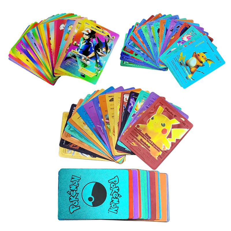 55Pcs Pokemon Cards VSTAR GX EX VMAX MEGA TAG TEAM Energy Trainer Charizard Pikachu Rare Cards I33