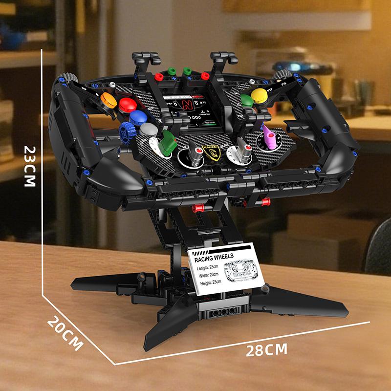 867 Pcs Sports Car Steering Wheel Building Blocks Desktop Toy Ornament Model Building Toy Educational Toy Boy'S Birthday Gift