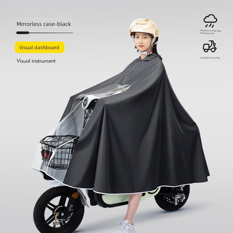 Electric Motorcycle Raincoat for Women, Single-Person, Oversized, Thickened, Long, Full-Body, Storm-Proof Riding Poncho