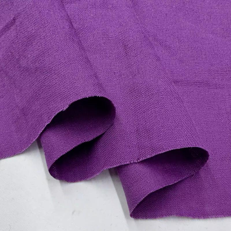 Чистая льняная ткань Стиранный лен Комфортная дышащая ткань для весны и лета DIY Платье Широкие брюки Легкая куртка Одежда