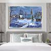 Зимний снег DIY 5D Алмазная картина Полный круглый дрель Пейзаж Алмазная вышивка Наборы крестиков Рождественский подарок