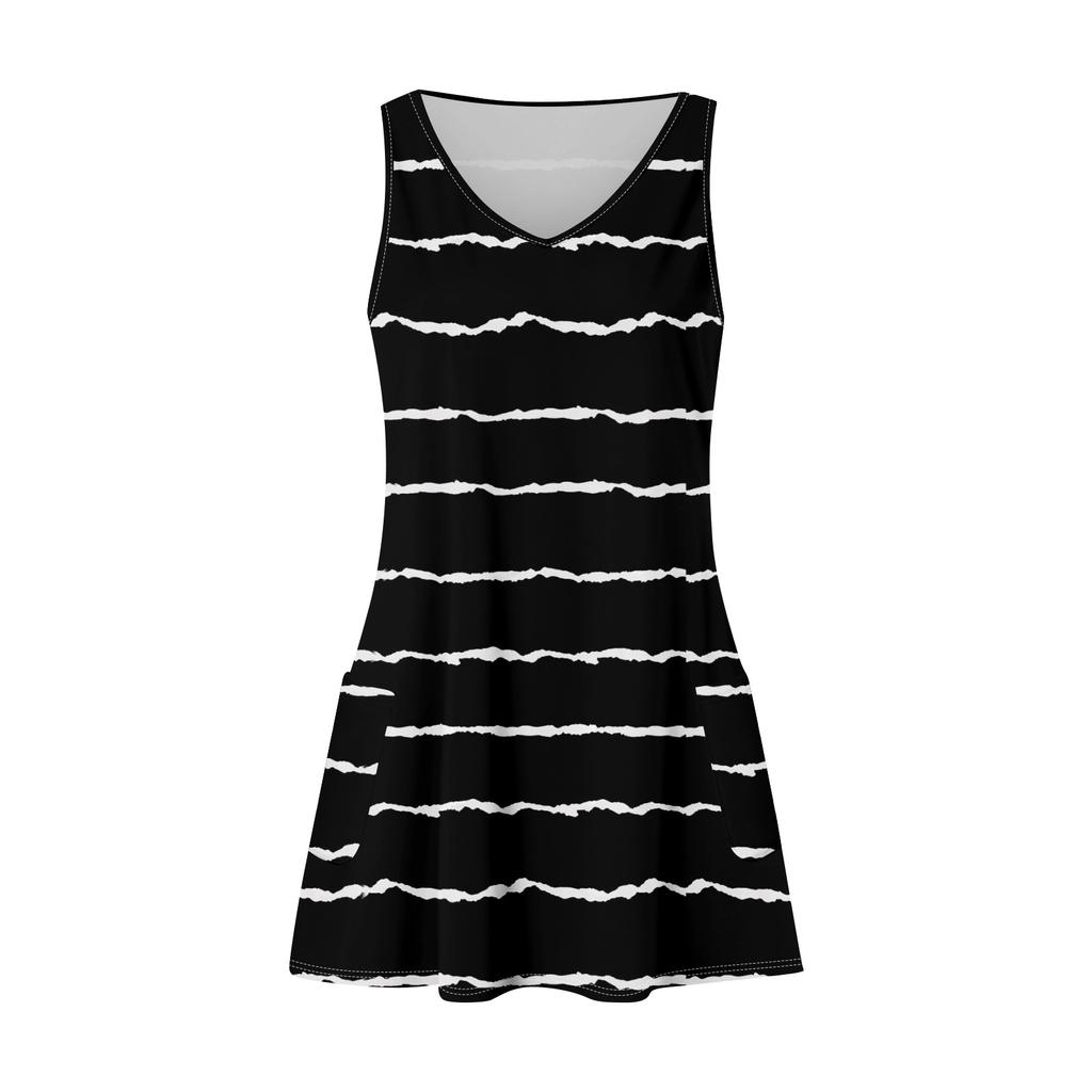 Women's Casual Sundress With Pockets Summer Boho Beach Dress Floral Blouses For Women T-Shirts Dress V Neck Loose Tank Dresses