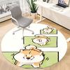 1PC Puppy Playful Office Round Area Rug,  Mat Suitable ForOffice, Under Office Chairs Bedroom Living Room Home Decor, Room Deco