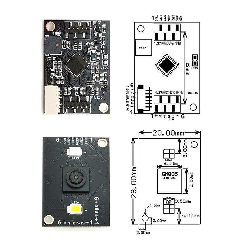 Модуль сканера штрихкода Gm805 S/L Series Uart Usb 1D/2D Qr для Android Arduino