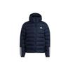 Three Stripe Letter Logo Printed Hooded Long Sleeve Jacket Men Jacket Navy-Blue GT1686