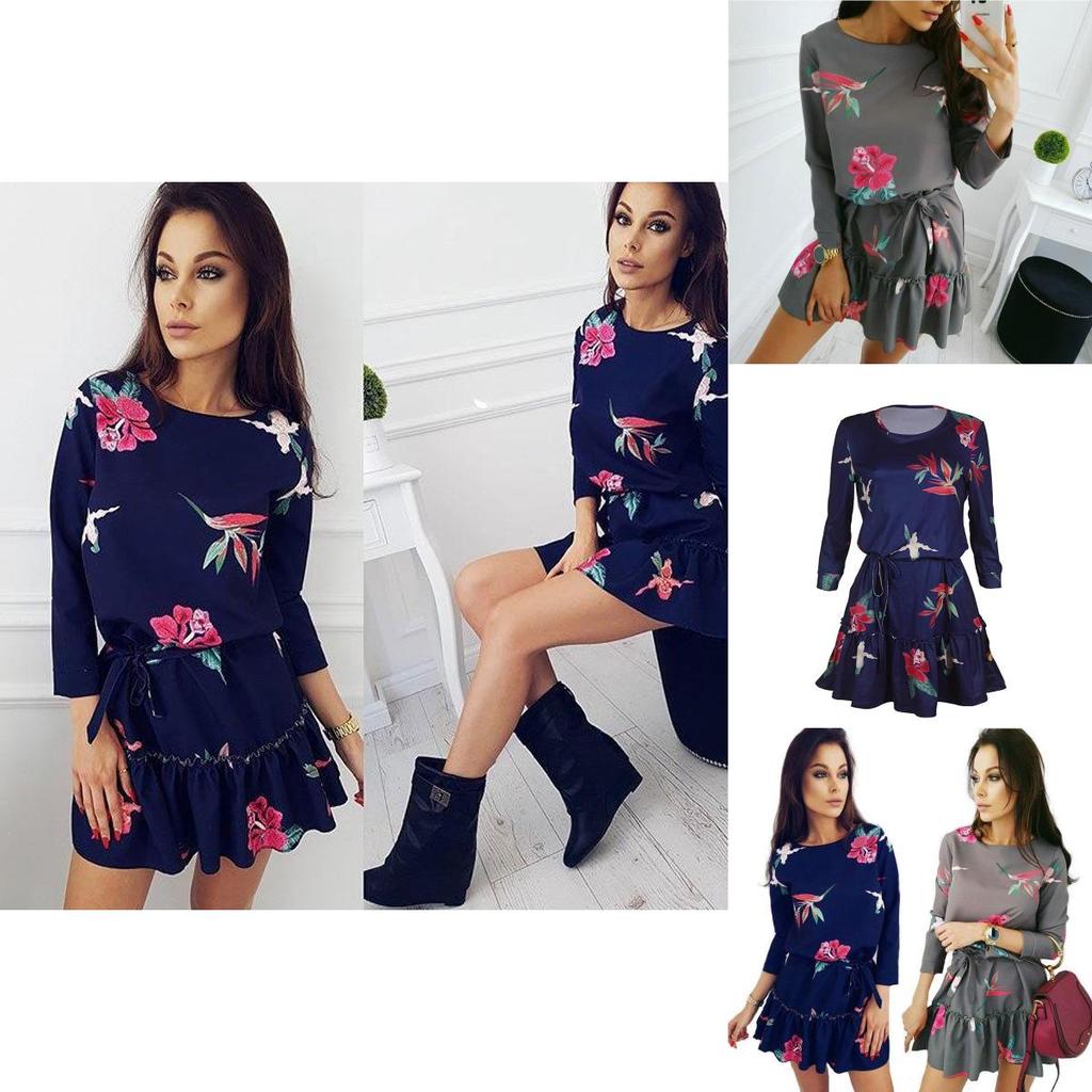 Premium Quality Fashion Women Long Sleeve Bodycon Casual Party Evening Mini Dress
