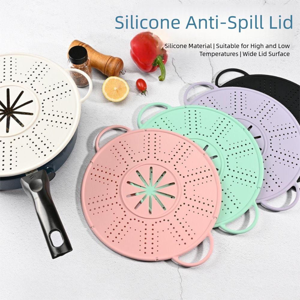 Heat Resistant Steamer Insert Tray Anti-scald Handles Spill-proof Pot Lid Silicone Steamer Pad Pot
