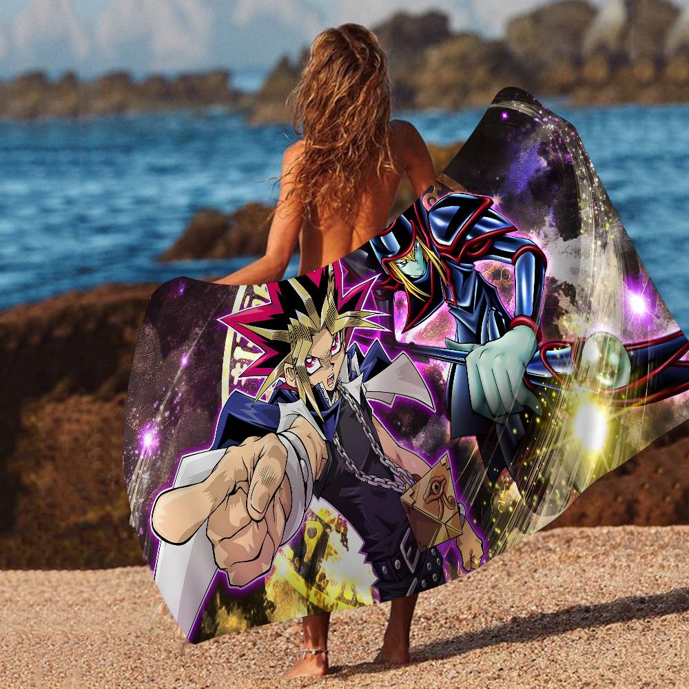 Classic Amine Yu Gi Oh Bath Towel Microfiber Soft Water Absorbing Breathable For Girl Kids Decorative Cartoon Beach Towel