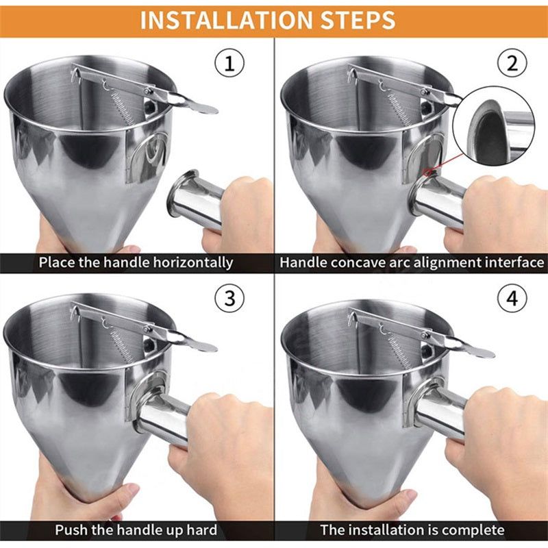 1200 мл масляный бункер с кронштейном из нержавеющей стали воронка-дозатор для кексов, блинов, осьминогов, рыбных шариков, кухонные принадлежности для выпечки