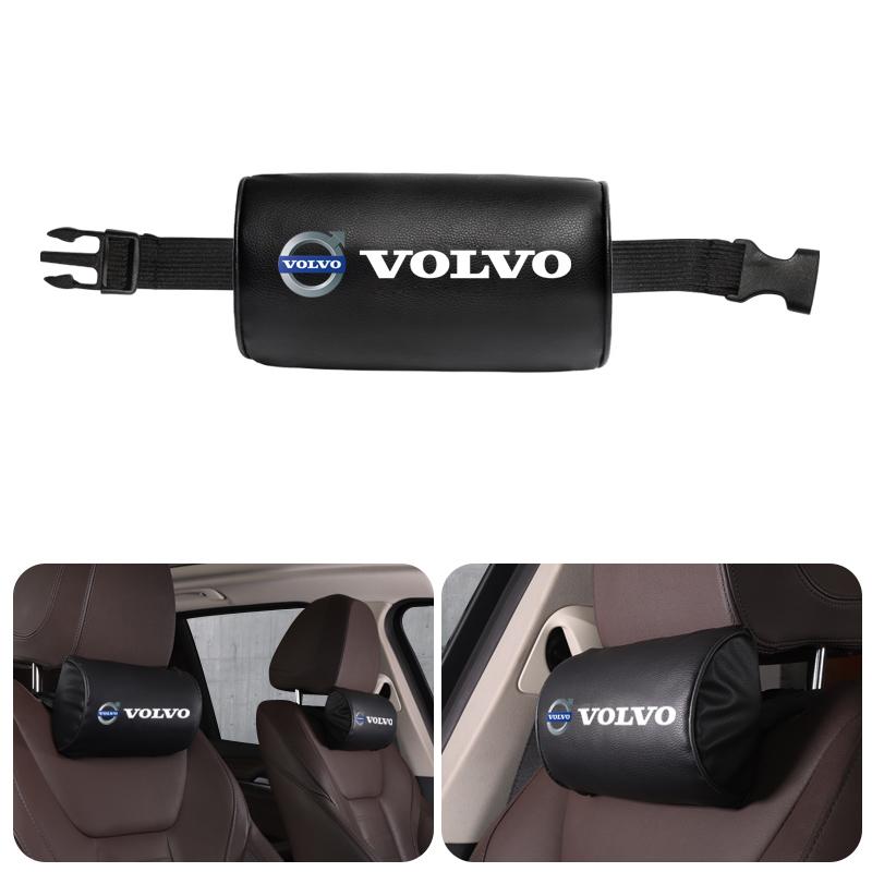 1Pcs Auto Headrest Car Logo Seat Neck Pillow For Volvo V60 V40 XC90 S60 C30 XC60 V50 V70 S90 XC40 S80 V90 EX30 EX90 EM90 C40 S40