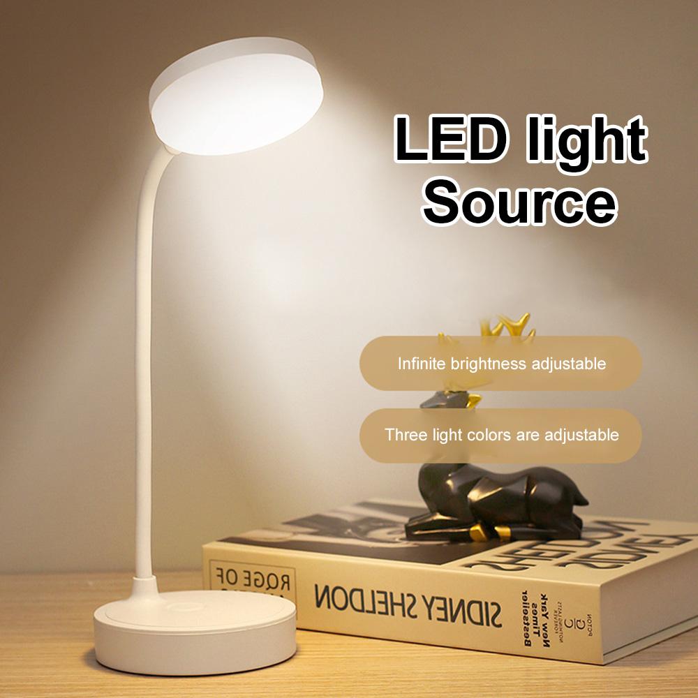 LED Desk Lamp Usb Powered Table Light Touch Dimming Portable Lamp 3 Color Stepless Dimmable Eye Protection Bedroom Bedside Lamp