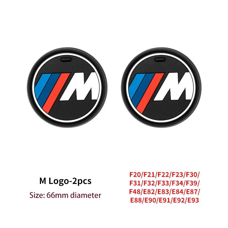 LGFHR1 Car Sticker M Power Car Coasters Silicone Anti-Slip Water Cup Mat For BMW X1 X2 X3 X5 X4 X6 X7 G30 G20 G32 G11 G12 F40 F30 F20 F