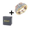 Fashion  Rose Gold Bridal Wedding Ring Sets Shiny Square Natural Zircon Engagement Jewelry