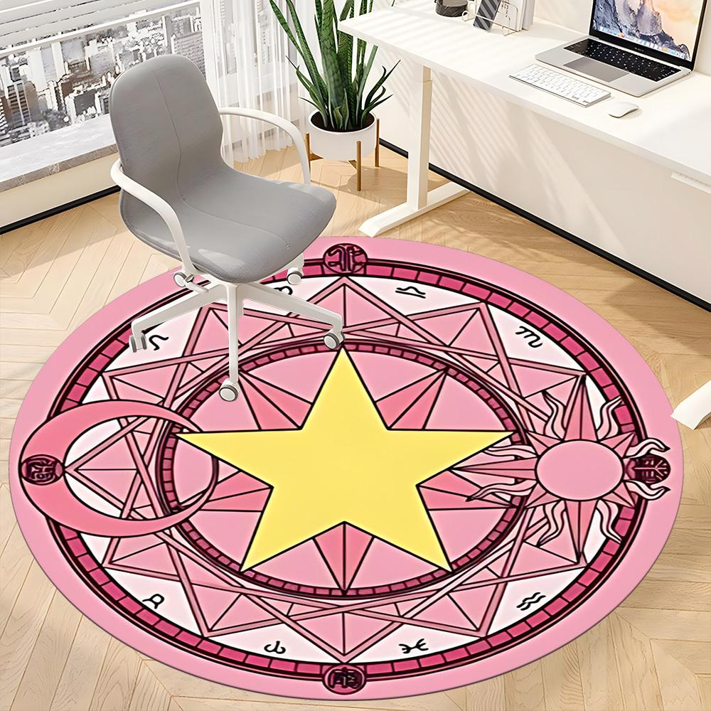 Ковер с рисунком Card Captor Sakura, Круглый коврик для офиса, Под офисные стулья, Спальня, Гостиная, Домашний декор a0908189