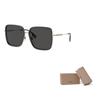 Burberry Temple Engraved Design Metal Square Sunglasses Women's Gold