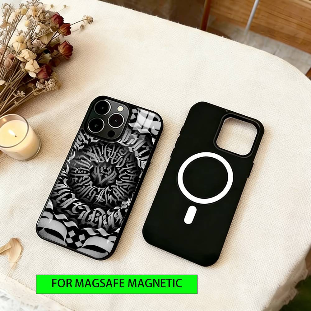 Lampas Art Graffiti Phone Case For iPhone17,16,15,14,13,12,11 Plus,Pro Magnetic with Magsafe Wireless Charging