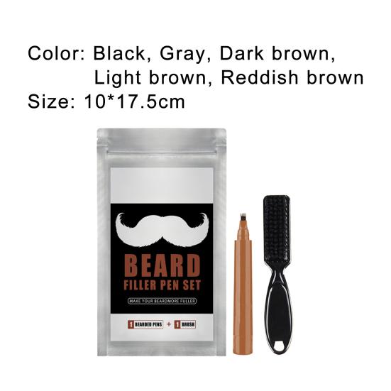Карандаш для заполнения бороды Используйте простой многоцелевой натуральный набор из 4 наконечников для заполнения бороды для макияжа