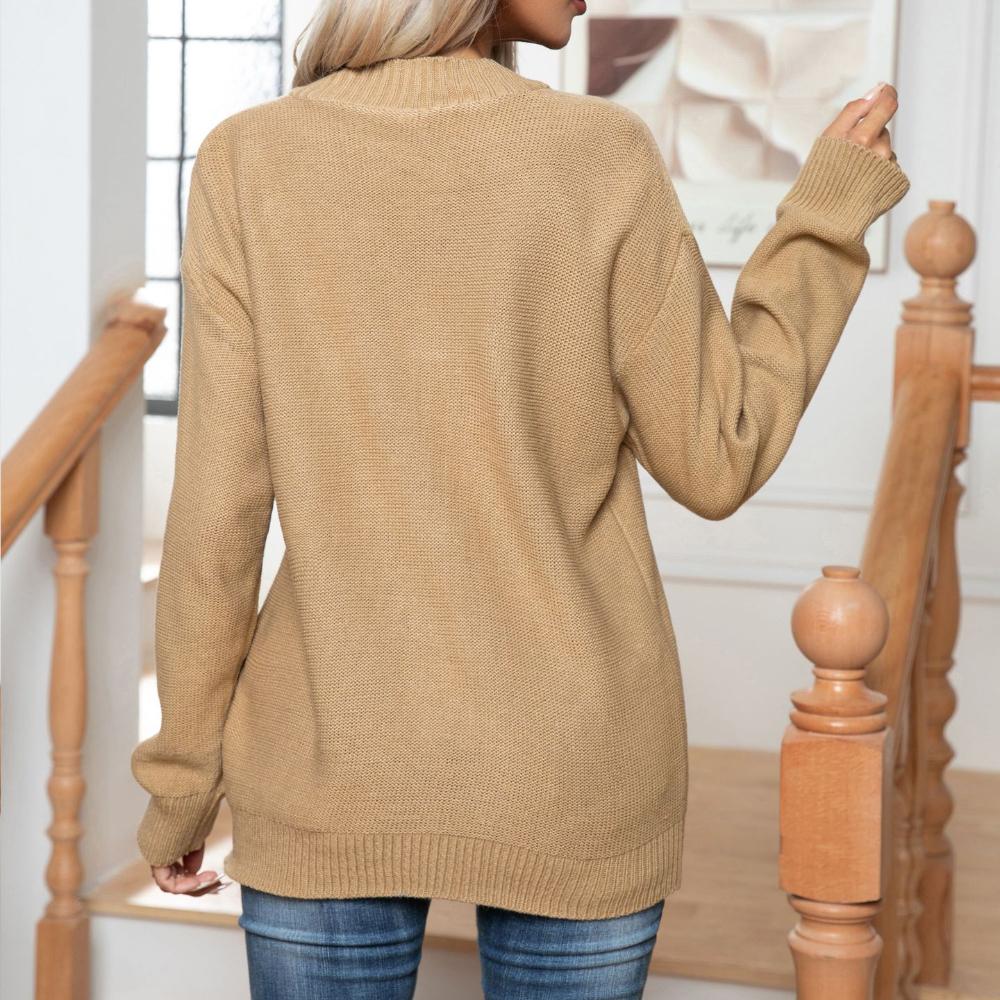 IHUASU Женский дизайнерский свитер на пуговицах, женский свободный трикотаж с длинным рукавом на осень и зиму