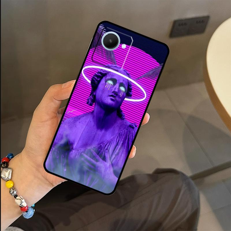 Great Wave Retro Cyber Statue Case For Realme C65 C67 C61 C53 C55 C51 C25 C63 C71 C75 GT6 GT7 Pro 11 12 13 14 15 Pro Plus