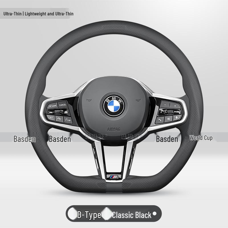 BMW Genuine Leather Steering Wheel Cover - Fits 1, 2, 3, 4, 5, 7 Series & X1-X6 Models