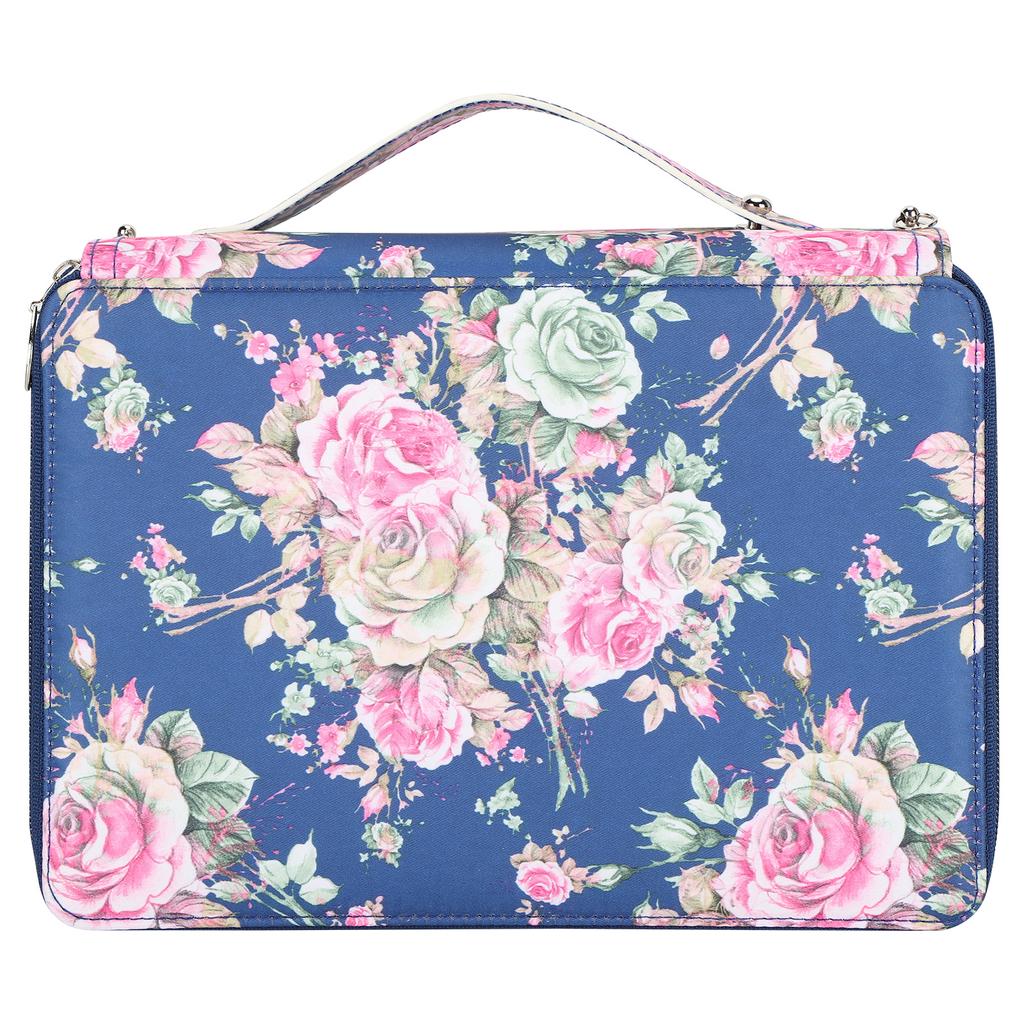 Pencil Case Rose Printed Multi Layer Zipper 252 Slots Portable Pen Holder Storage Pocket