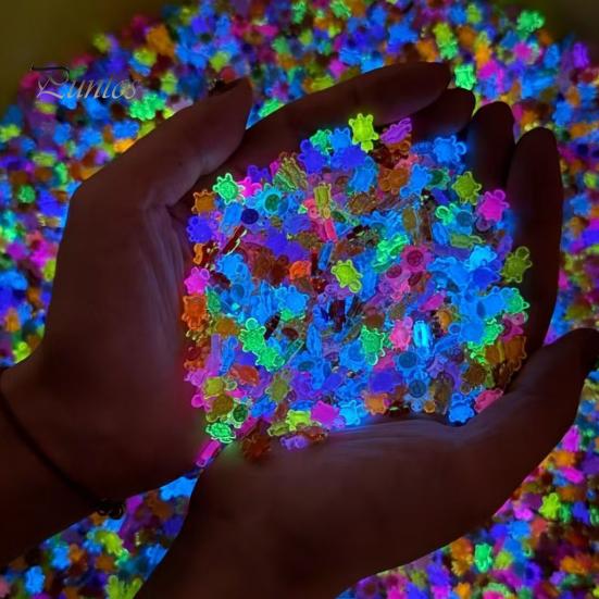 100 шт. Мини-фигурки черепах, светящиеся в темноте, украшения в виде черепах, миниатюрные статуи черепах для декора сада фей, поделки своими руками, микроландшафтный дизайн